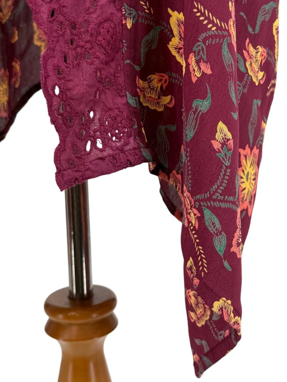 NWOT Nordstrom Floral Crochet Trim Kimono Duster OS | Whimsigoth Boho Coquette - Picture 5 of 16